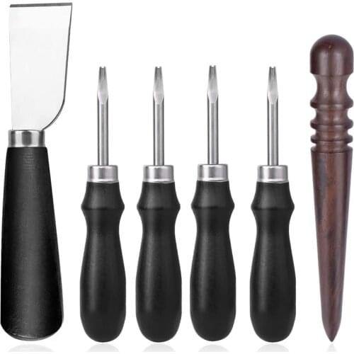 LMDZ Leather Edge Beveler Leather Knife Wood Leathercraft Edge Slicker Burnisher Skiving Knife DIY Leather Craft Leather Tools