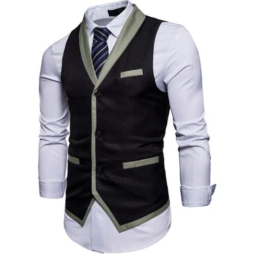 Hot 2020 Korean New Dress Vests For Men Slim Fit Mens Suit Vest Male Waistcoat Gilet Homme Casual Sleeveless Business Jackets