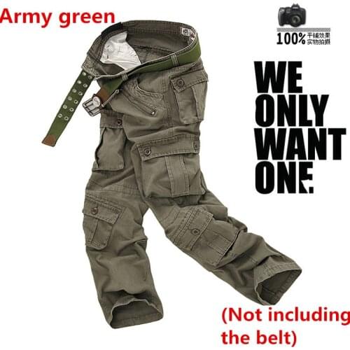 Spring Autumn Men Hiking Multi Pocket Baggy Loose Overalls Straight Long Trousers Army Tactical Military Camping Hiking Pants