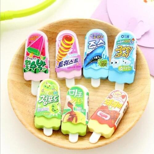 8pcs/lot New arrival ice cream eraser kids gift school supplies Papelaria Material escolar Office & School Supplies G090