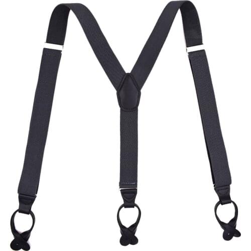 Buttons Suspenders Unisex PU Leather Braces Mans Suspenders New Y-Back Ligas Tirantes 3.5*120cm 6 Colors 10pcs/lot