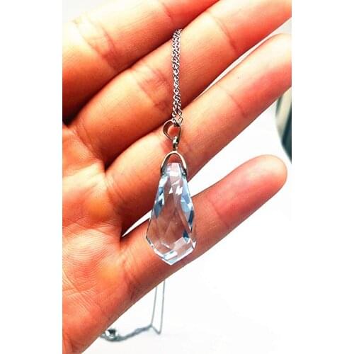 Natural quartz crystal lingba multi-faceted pendant reiki pendant for girlfriend. Valentine gifts