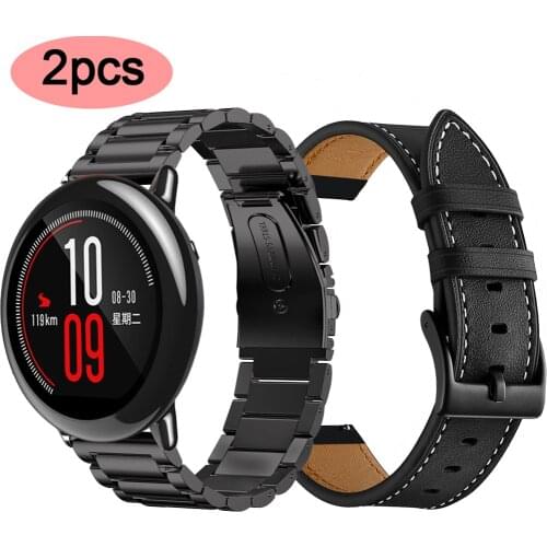 22MM Strap For Xiaomi Huami Amazfit Pace GTR 47MM Smart Watch Bands Stainless Steel Replace Bracelets For Amazfit Stratos 2/2S 3