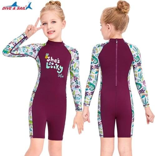 Girls Swimsuit One Piece Toddlers Zipper Bathing Suit Swimwear Rash Guard Surfing Suit UPF 50+ Sunsuit