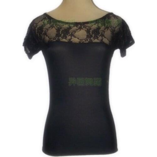 Latin dance modern dance lace collar short lace sleeve top T12042