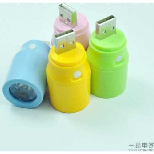 USB Plastic Lamp Holder Color with Switch USB Light Power Bank Lamp LED Light 5v1w