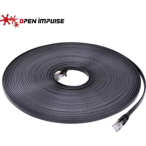 15m High Speed Flat Cat7 STP RJ45 Network Flat Lan Cable Internet Network Cable with Plated Connector