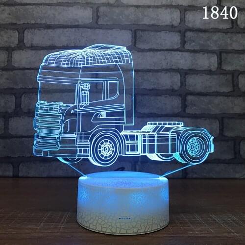 Crack Explosion Tractor Usb 3d Lamp Colorful Touch Creative Product Gift 3d Nightlight Lovely cartoon childrens toys