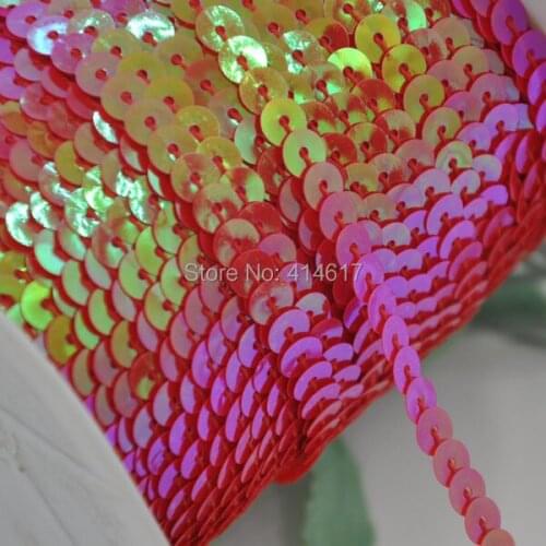 20Y AB Bright Red Beautiful Sequin Ribbon Trim Craft Sewing Trimming New SE021