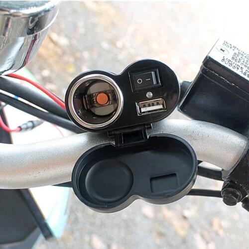 1.5A USB Port Motorbike Power Charger Cigarette Lighter for Motorcycle Handlebar Smart Phone GPS