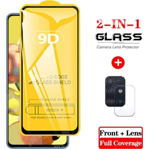 2in1 For Samsung Galaxy A51 5G Glass Camera Lens Protector For Samsung A51 A71 A52 A72 A32 Cover Screen Tempered Glass Lens Film