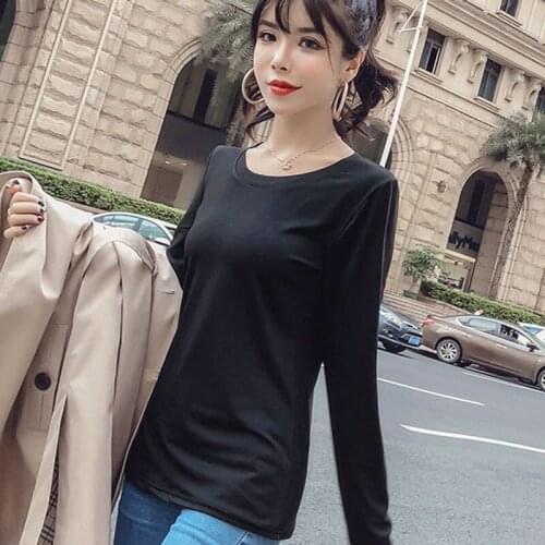 T Shirt Women Long Sleeve Womens Tops Spring Autumn Tee Shirt Women Korean Style T-Shirt Cotton