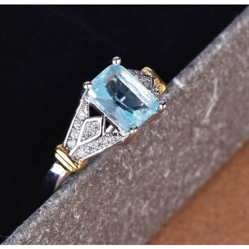 Womens Fashion Luxury High Quality 925 Silver Zircon Ring Party Gift Jewelry Ring Wholesale size 6-10