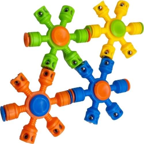 1Pc Electroplating Colorful Steel Ball Finger Spinner Toys Stress Relief Game ADHD Anti Anxiety Focus Six-Spinner Finger Toys