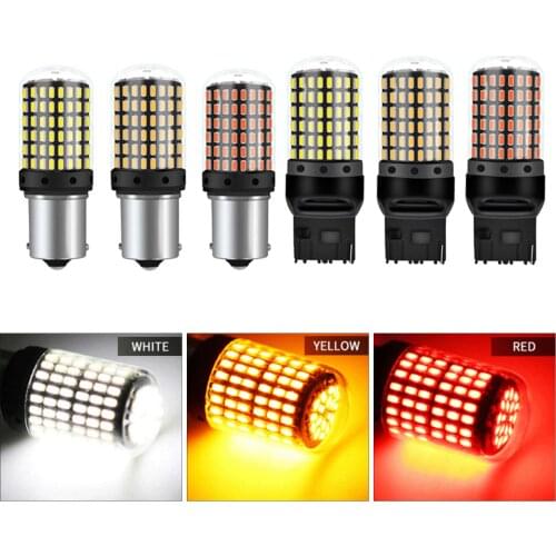 1x 3014 144smd CanBus S25 1156 BA15S P21W LED BAY15D BAU15S PY21W lamp T20 LED 7440 W21W W21/5W led Bulbs For Turn Signal Light