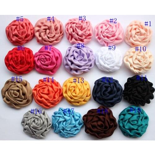 2017 DIY 4Cm small size Headdress Rolled Ribbon Flower Rose Buds Satin Fabric Flowers For Hair Accessory 300Pcs/lot