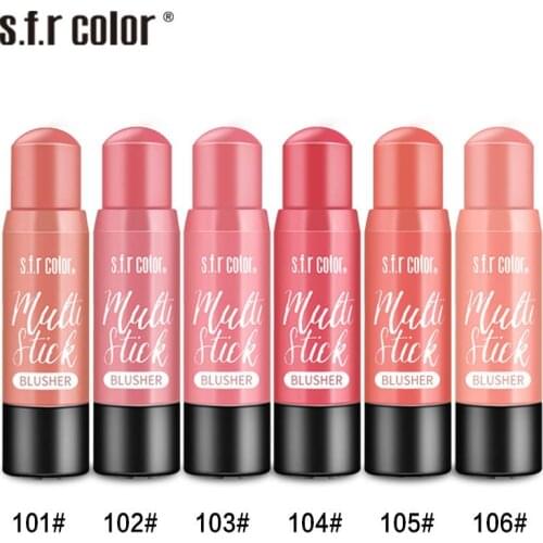 2021 New 5 Colors Blush Makeup Face Powder Blusher Face Brighten Rouge Stick Peach Creamy Blush Stick Moisturizing