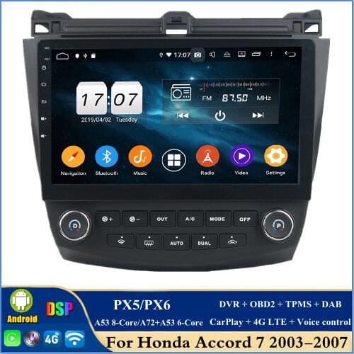 DSP PX5 8-Core 1 din 10.1" Android 10 Car Radio GPS Multimedia player Head Unit for Honda ACCORD 7 2003 2004 2005 2006 2007