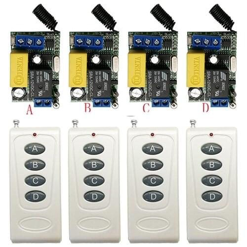 AC220V 1CH 10A Relay RF Wireless Remote Control Switch Wireless Light Switch Receiver+Transmitter Garage Doors /window/lamp