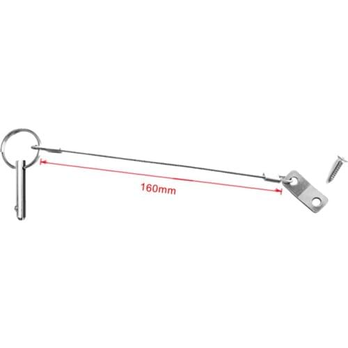 Quick Release Pin 1/4", Stainless Steel with Lanyard, Bimini Boat Top Fittings