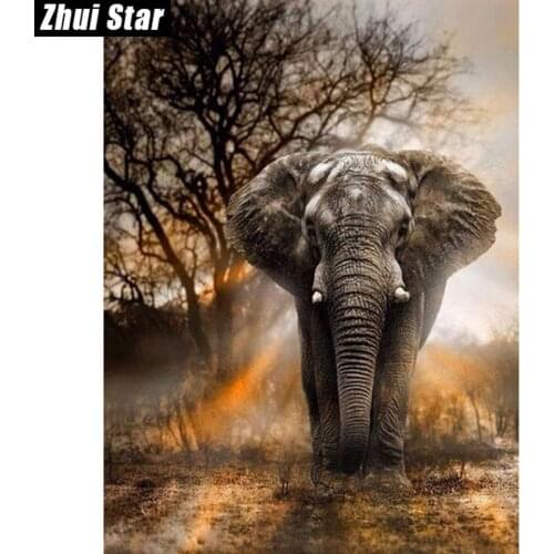 Zhui Star Full Square Drill 5D DIY Diamond Painting "elephant" handmade 3D Embroidery arts Cross Stitch Mosaic Decor gift VIP