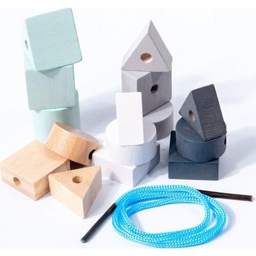 Montessori Wooden Toys Children Baby Interest Carry Blocks Gift Jigsaw puzzle Early education Iron Box Game Water based Paint