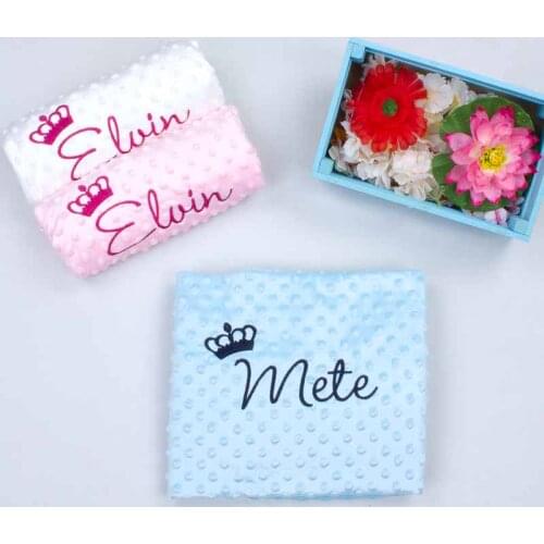 Baby Blanket Personalized Name Embroidered Custom Babies Girl Boy Newborn Seasonal Cotton Duvet Cover Of Sids Toddler Clothes