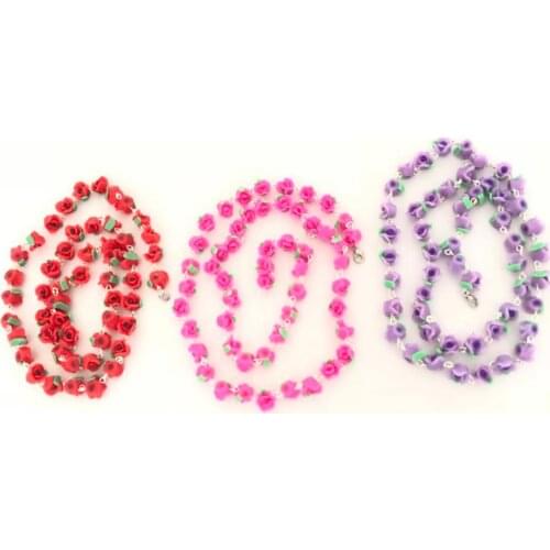 28 inch long Soft Polymer Clay Beads chain with Lobster clasp at the end