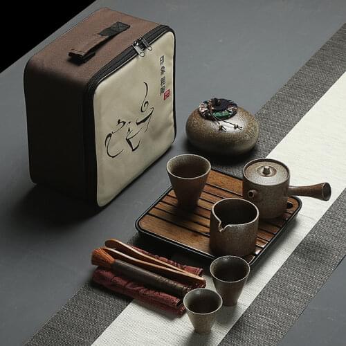 Travel tea set Portable effort Mini Simple ceramics Car Household outdoor Travel bag Tea maker travel tea accessories modern