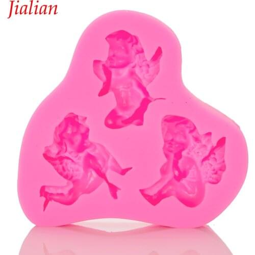 Jialian angel silicone mold chocolate fondant cake decoration trim molding removal set baking utensils tools FT-0971