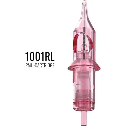 100Pcs 0.30mm Disposable Sterilized Safety Tattoo Needles 1001RL Single Pink Makeup Cartridge Needles for Tattoos Pen Machines