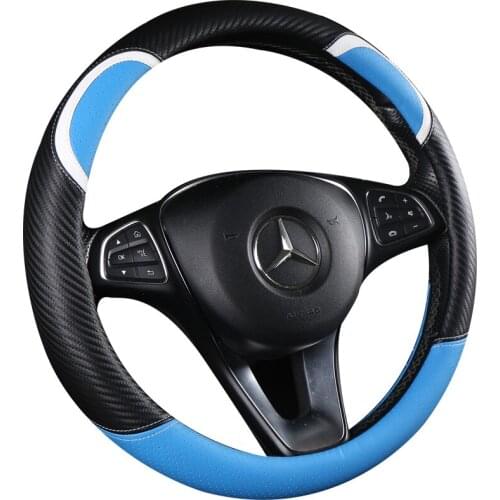 KKYSYELVA car steering wheel cover 38cm Fashion Wheel Covers Leather Steering-wheel Auto Interior Accessories