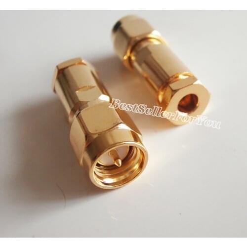 10Pcs New SMA male plug clamp For RG58 RG142 RG400 LMR195 Cable RF connector