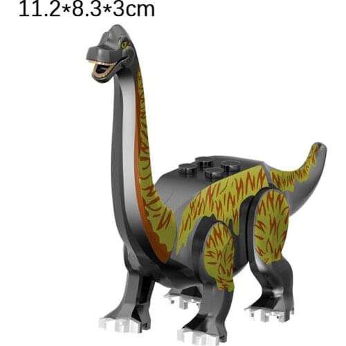 Single Sale Animal World Jurassic Dinosaur Series Brachiosaurus Stegosaurus Velociraptor Building Blocks Bricks Toys Gifts