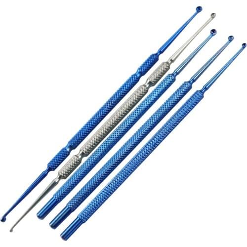 Ophthalmology instruments spatula showing Microsoft warts curette Double-headed meibomian gland curette Dermatology wart