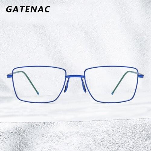 Vintage Pure Titanium Eyeglasses Frame Men Square Prescription Optical Glasses Frame Male 2021 New Myopia Luxury Brand Eyewear