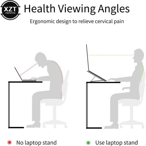 Laptop Stand Height Adjustable Aluminum Laptop Riser Holder Portable Ergonomic Notebook to 17 inch for MacBook Air Pro