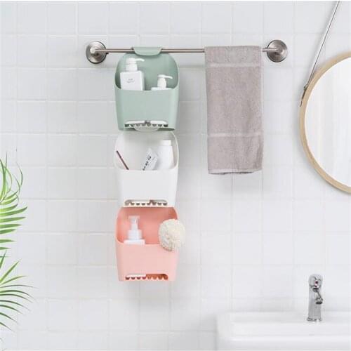 Bathroom Hanging Shower Organiser Kitchen Hanging Drain Bag Storage Organizer Bath Basket for Shampoo, Cosmetics