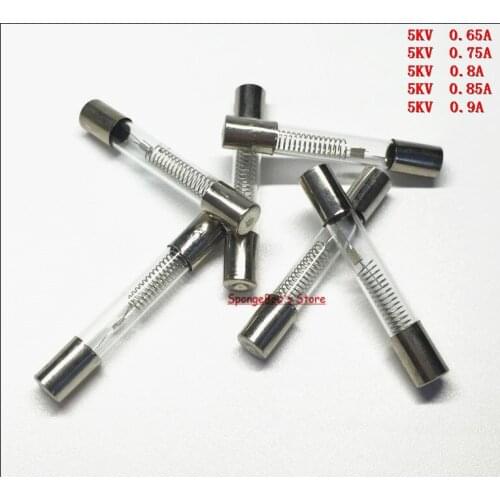 10Pcs/Lot 0.65A,0.75A,0.8A,0.85A,0.9A 5KV 6x40mm Microwave Oven High Voltage Fuse 650mA,750mA,800mA,850mA,900mA
