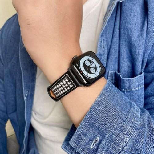 Popular Leather Loop for Apple Watch Band 40mm 44mm Strap series 1 2 3 4 5 6 se for iwatch 38mm 42mm