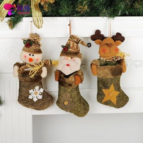 Christmas Candy Gift Bag Decoration Santa Claus Snowman socks gift bag Christmas socks small pendant