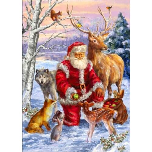 Needlework Christmas Decoration Home Decor Diamond Painting Kerst 5D DIY Diamond Embroidery J161 Partial 30X40 Canvas Paper Bag
