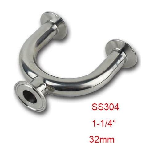 SS304 Material 1-1/4'',32mm Stainless Steel Sanitary Tri-Clamp Type U Shape 3 Way Tee Pipe Fittings