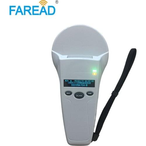 1d bar code scanner RFID microchip reader Bluetooth pet ID ISO11784/5 FDX-B HDX, ID64 RFID animal chip scanner