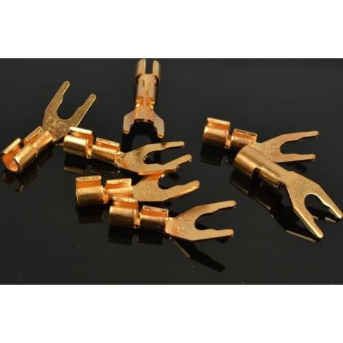 CMC 6005-CU-G Y spade speaker connectors for speaker wire