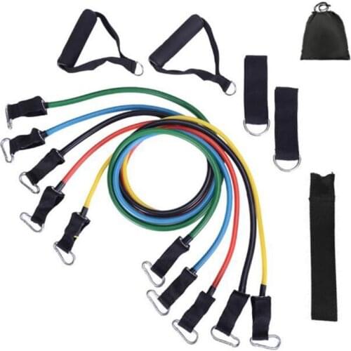 11pcs/set Fitness Resistance Bands Tubes Yoga Pull Rope Sport Fitness Gum Workout Exercise Bands Gym Sport Rubber Expander