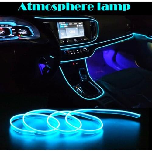 EL Wire Flash Rope Tube Cable LED Strip Flexible Neon Lamp Glow String Light For Car Decoration With 8mm Sewing Edge Car Styling