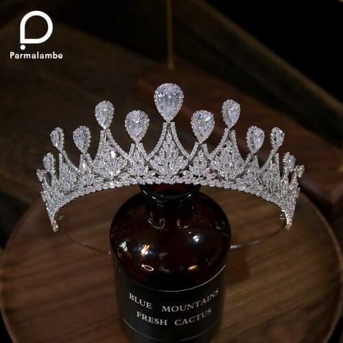 Bridal Tiaras Crowns Princess Bride Crystal Headbands For Women Prom Hair Ornaments Wedding Bridal Head CZ Jewelry Accessories