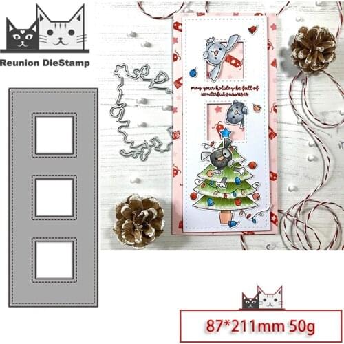 Reunion Long Border Frame Metal Cutting Dies DIY Scrapbooking Paper Photo Album Crafts Mould Card Embossing Mold Stencil