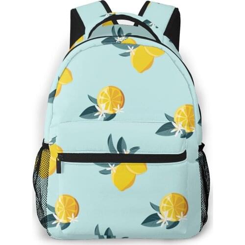 2021 Travel Backpacks Tropical Summer Lemon Pattern Girl Backpack For Women Large Capacity School Bag For Teenage